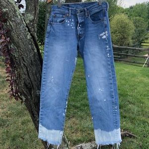 Levi’s Premium 501, Bleach Wash, Button Fly, High Rise Jeans, Waist 29
